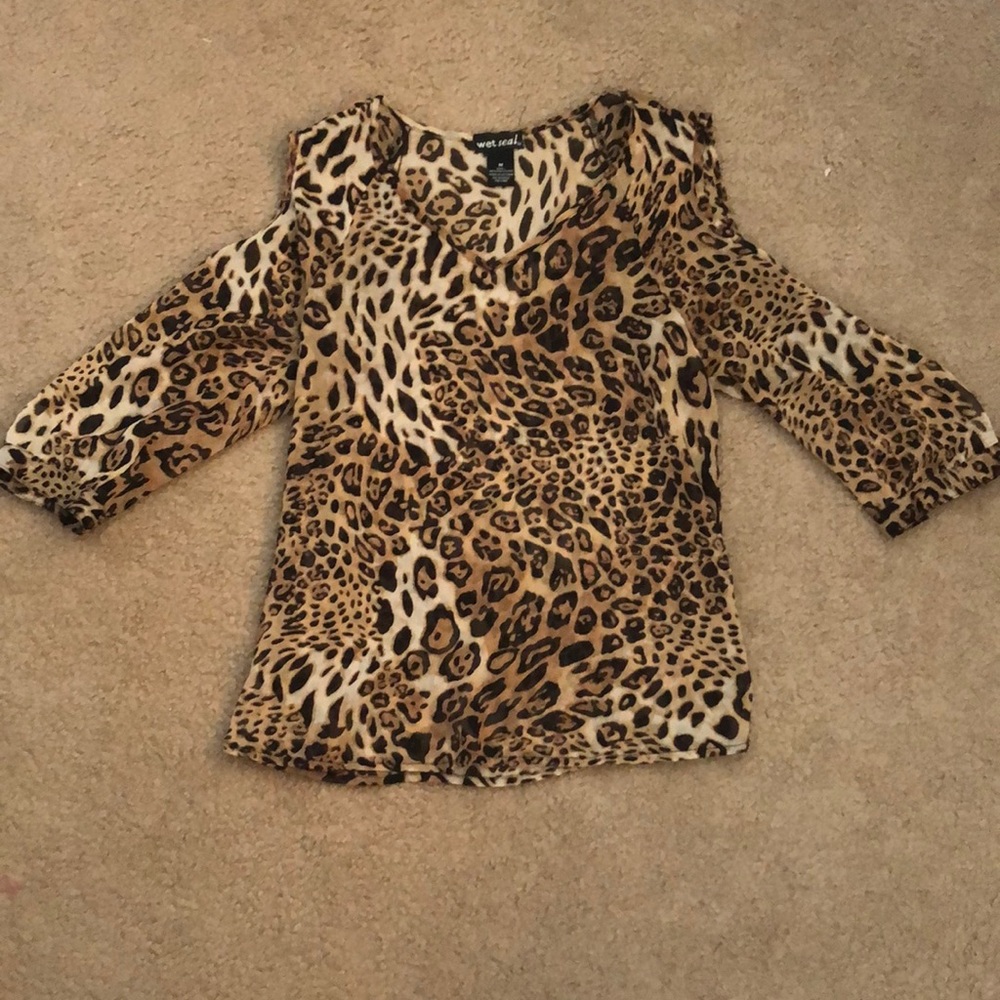 WET SEAL Leopard Print Shirt
